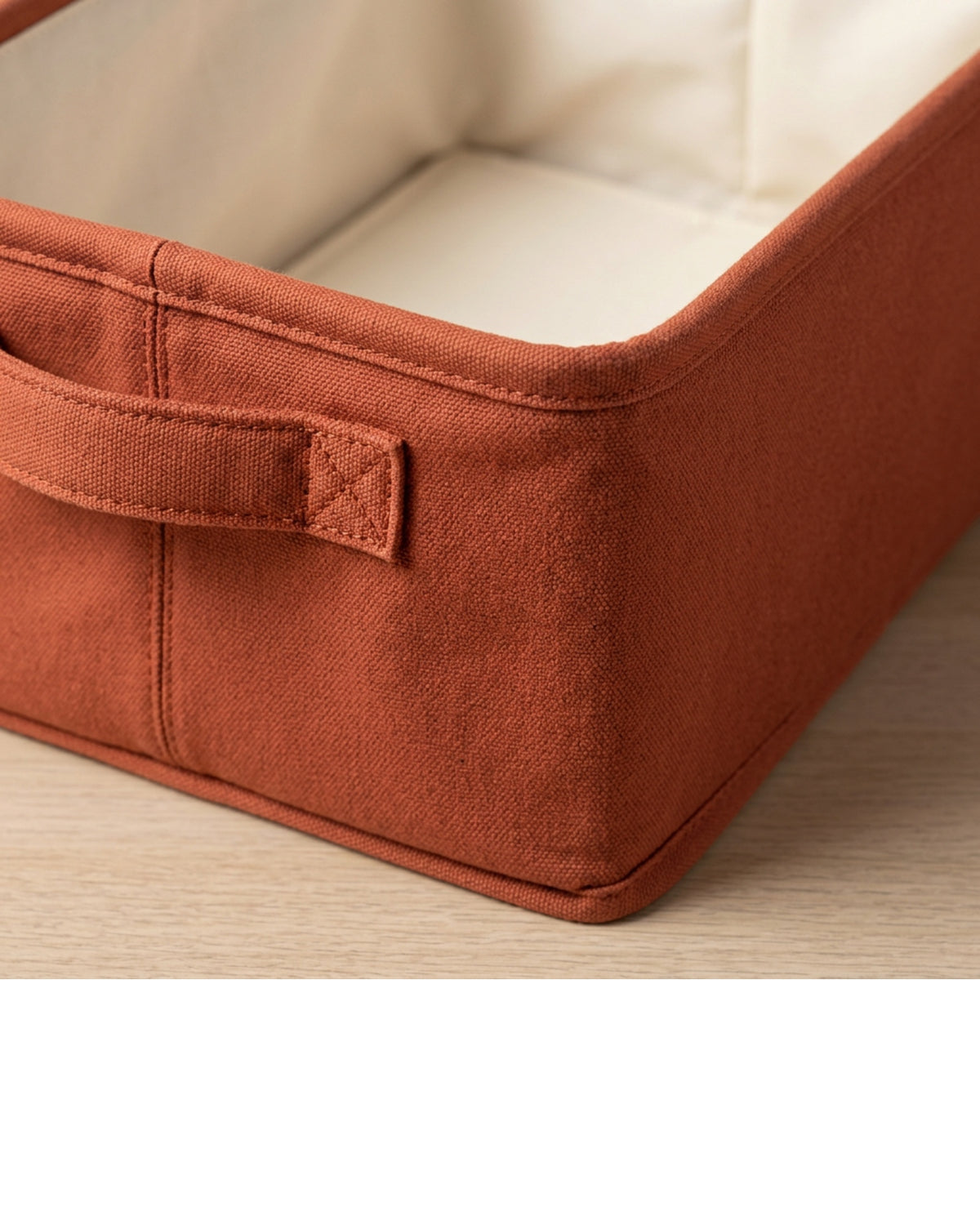 Dufro Low Profile Canvas Folding Storage Basket 24 L Terracotta - Detail view